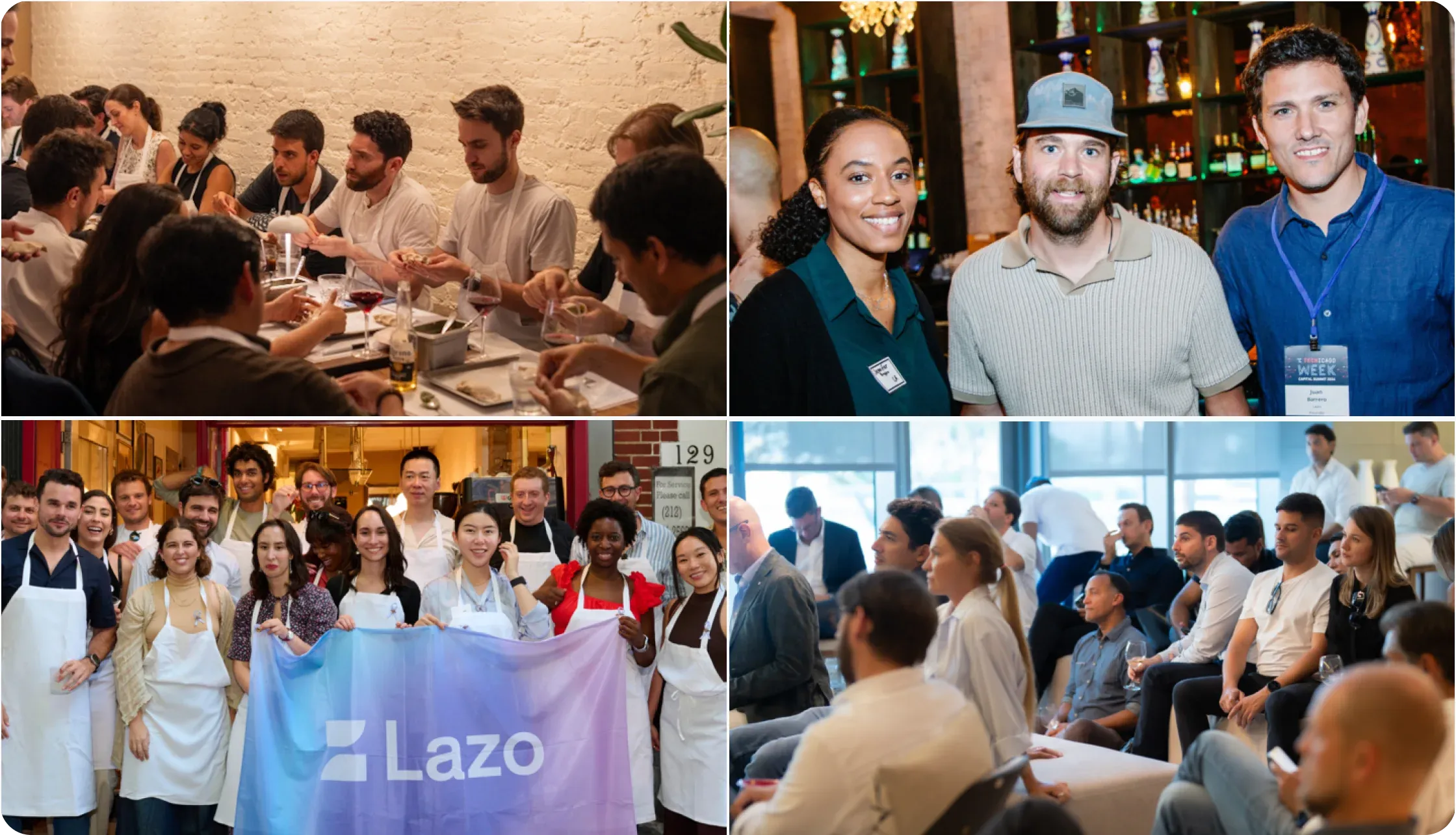 Founders connecting through Lazo community events across the Americas.