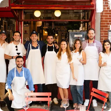 The team behind a Lazo founders dinner outside the restaurant